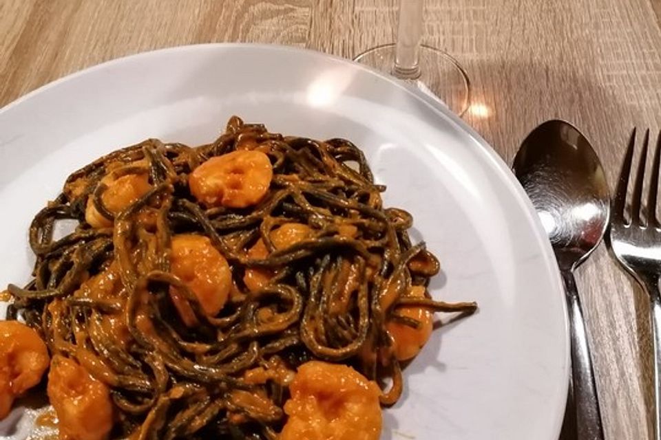 Nudeln Gambas