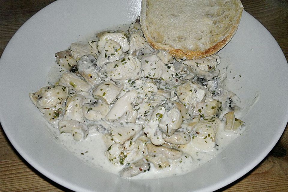 Hähnchen - Champignon - Fetapfanne