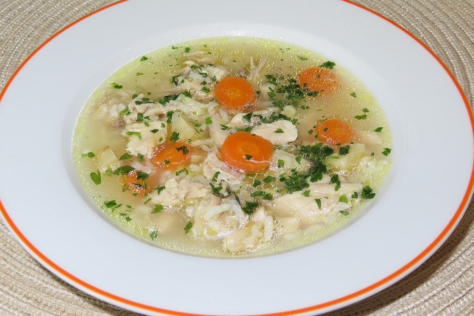 Hühnersuppe mit Reis