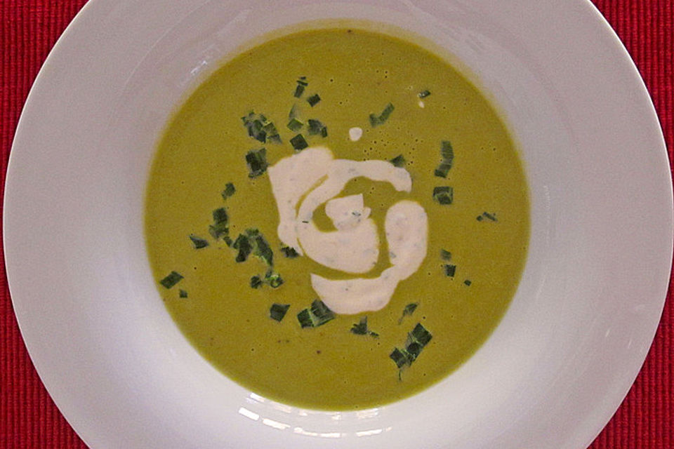 Feine Erbsensuppe mit Minzeschmand