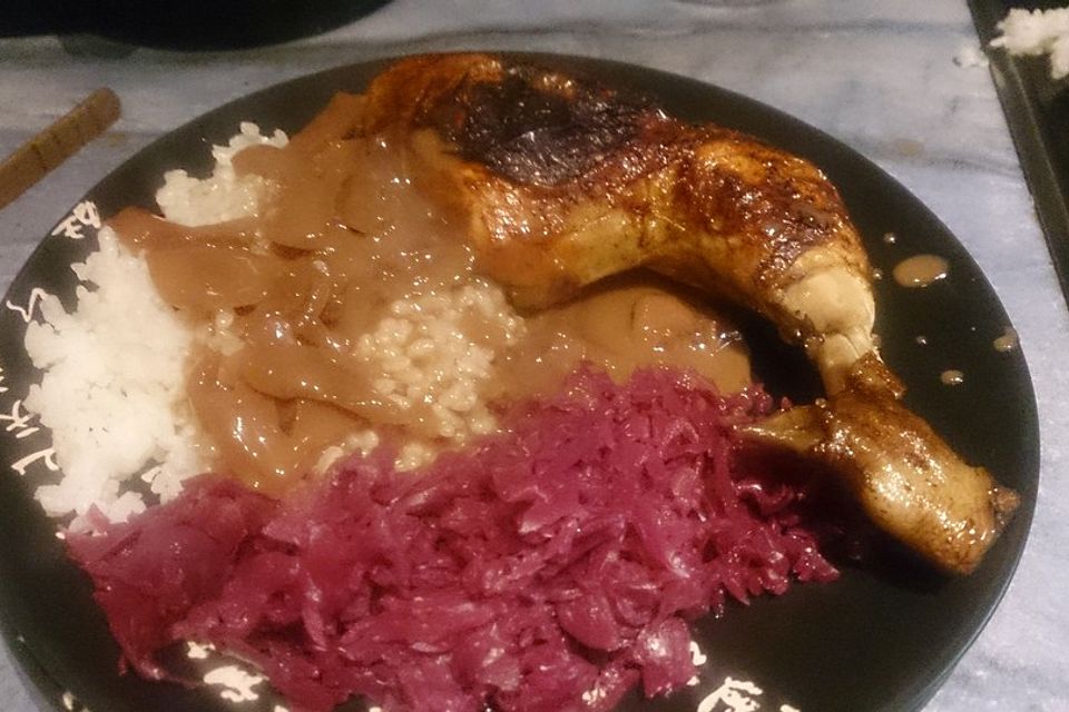 Zimthähnchen in Glühweinsauce