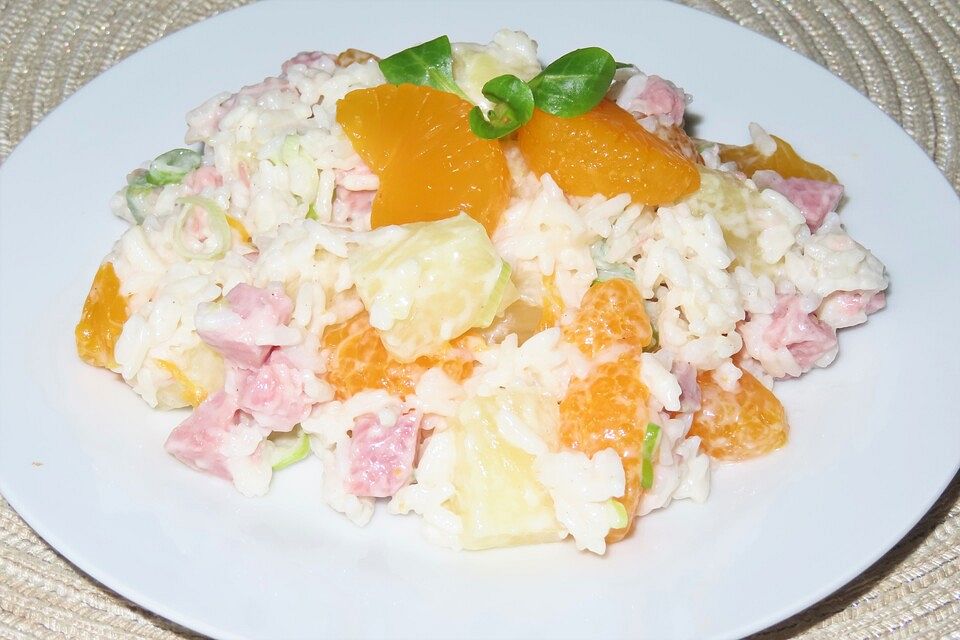 Fruchtiger Reis - Schinkensalat