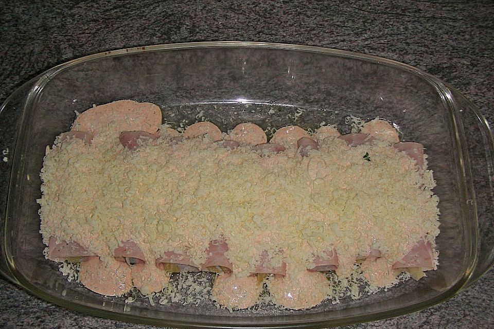 Sauerkraut in Schinken gebacken