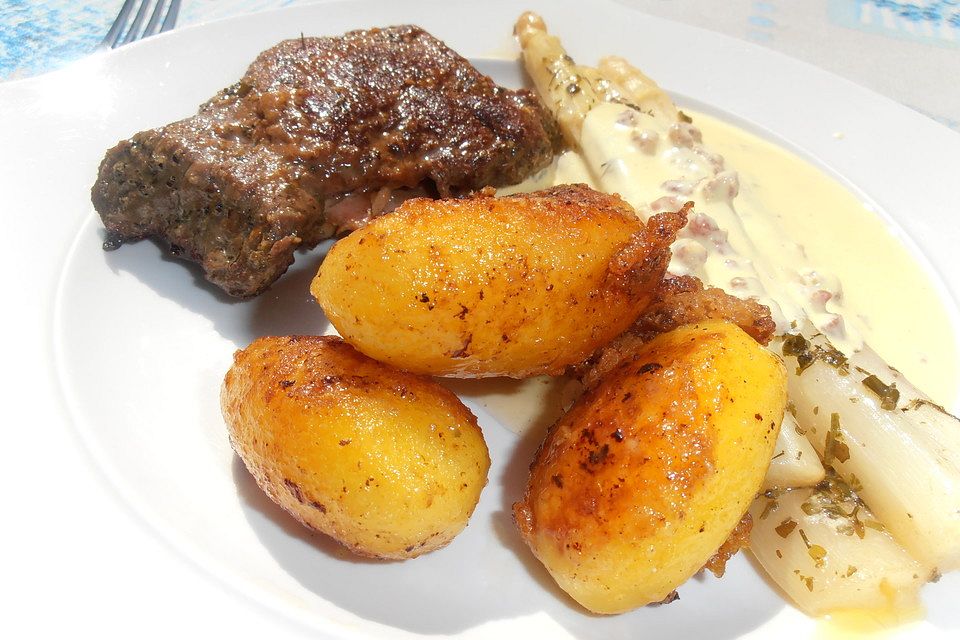 Huftsteak mit Parmesankartoffeln