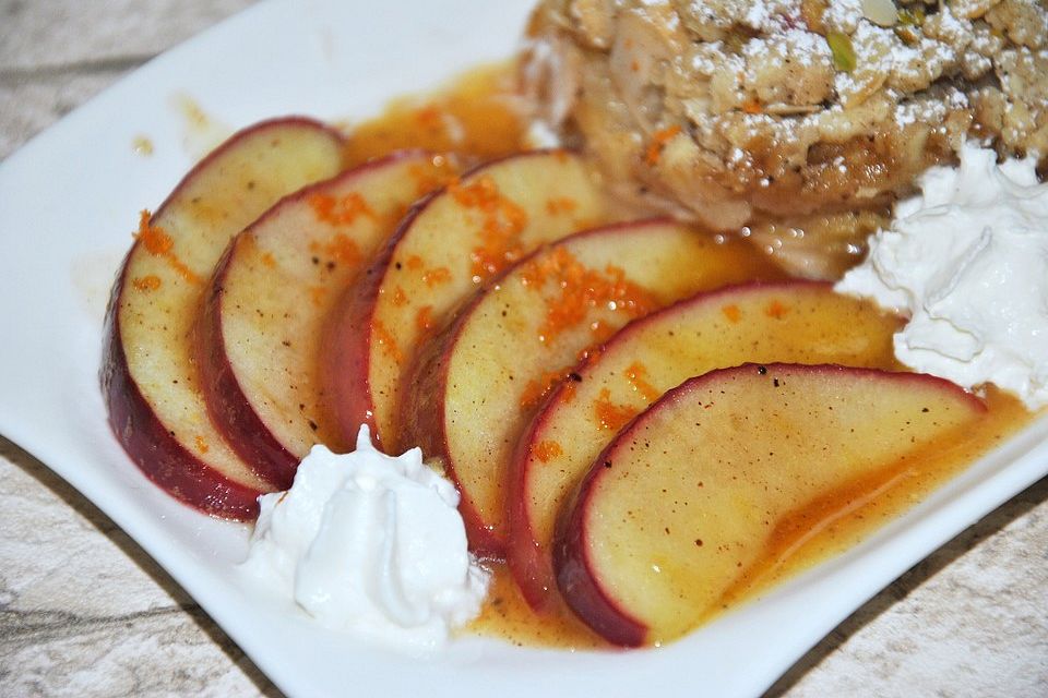 Apfel - Carpaccio mit Honig