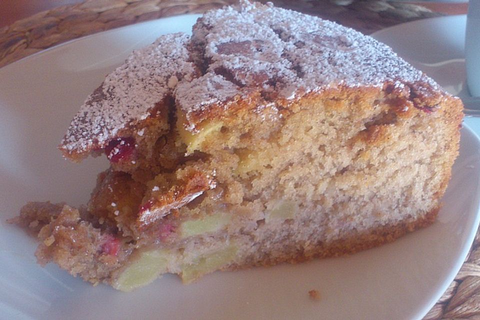 Apfelkuchen mit Preiselbeeren