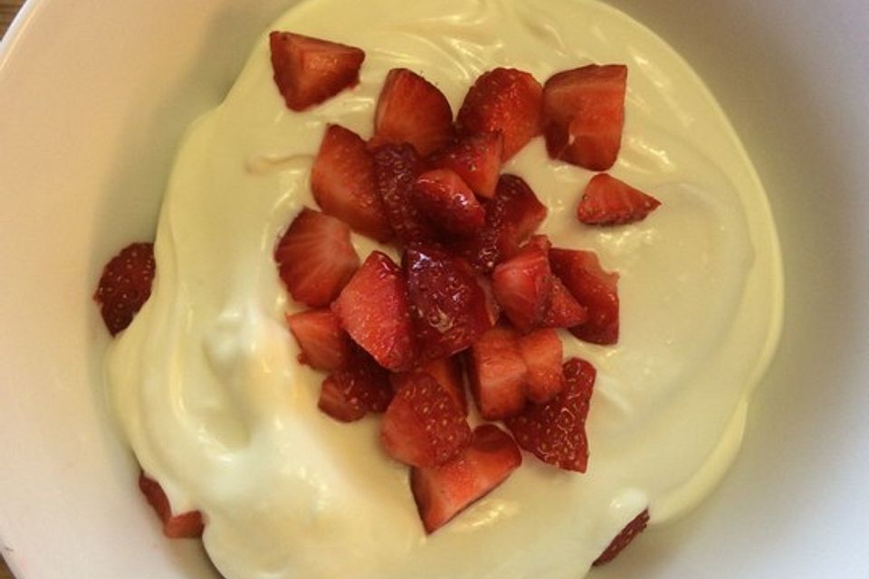 Erdbeeren mit Vanillequark