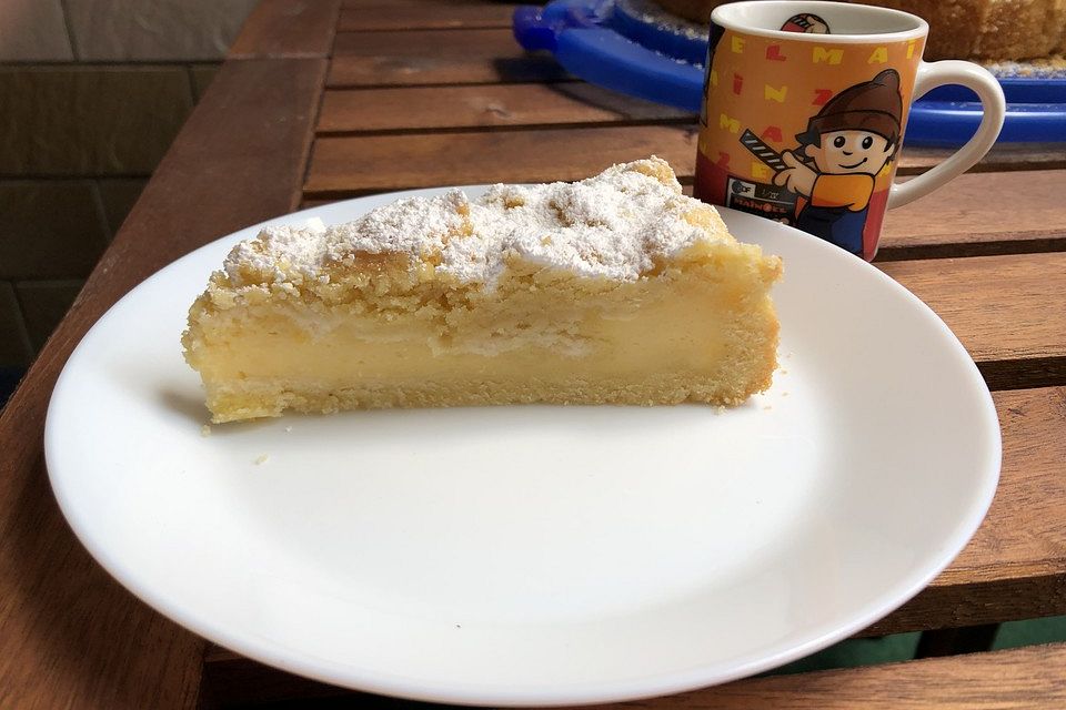 Streuselkuchen mit Pudding