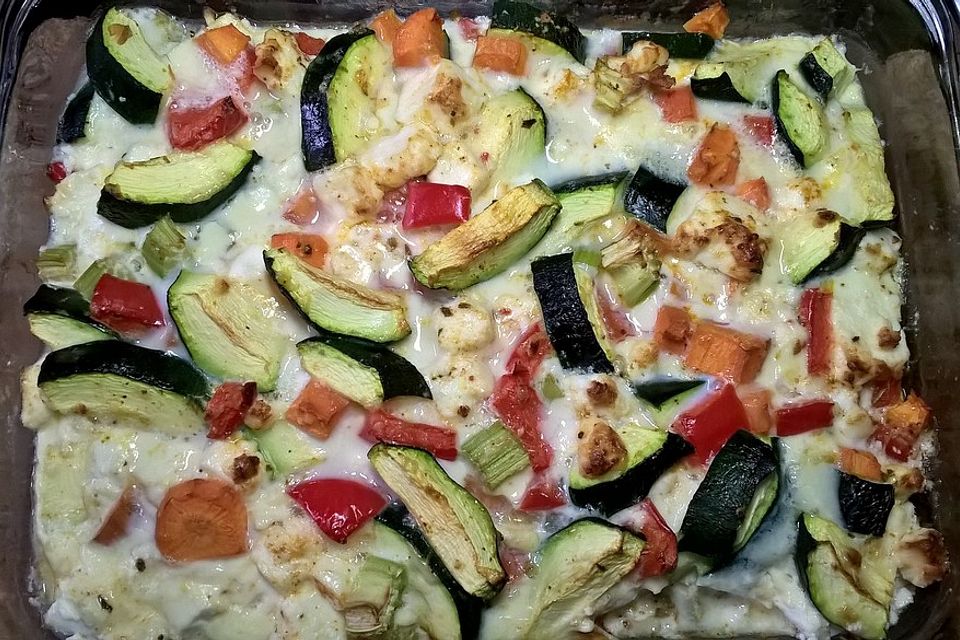 Zucchini-Karotten-Gratin