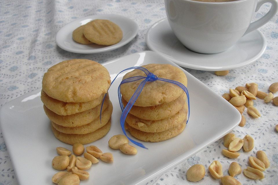 Saftige Erdnussbutter - Cookies