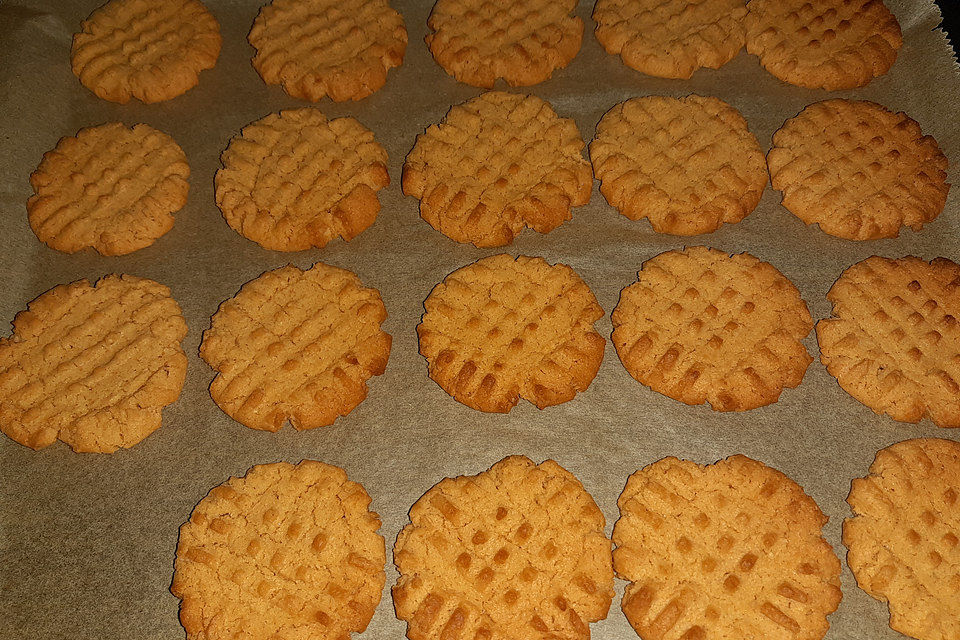 Saftige Erdnussbutter - Cookies