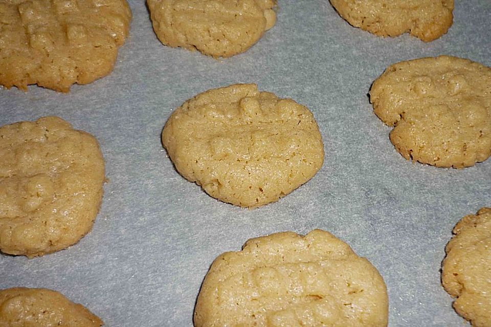 Saftige Erdnussbutter - Cookies