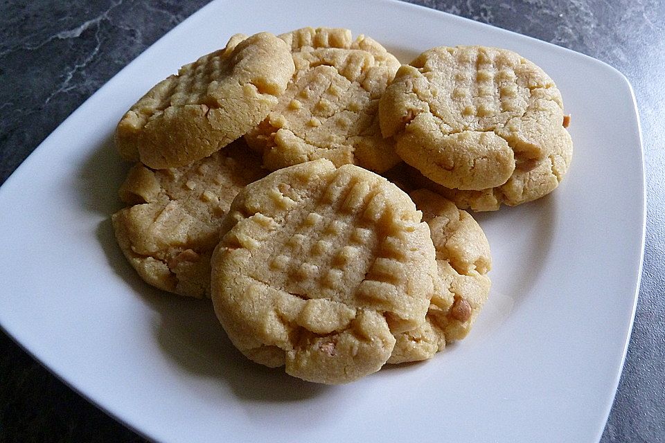 Saftige Erdnussbutter - Cookies