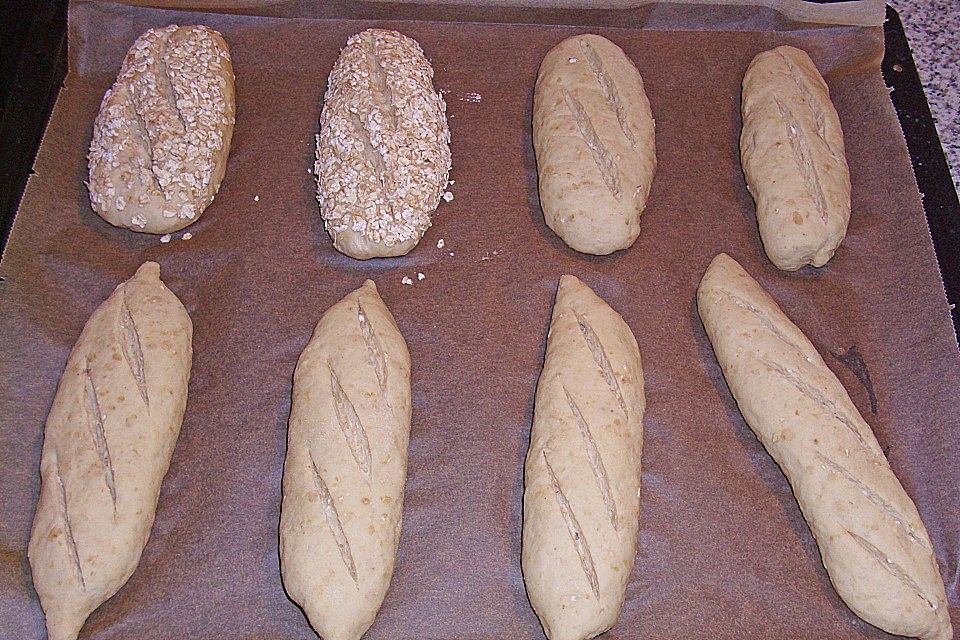 Haferflocken - Baguettebrötchen