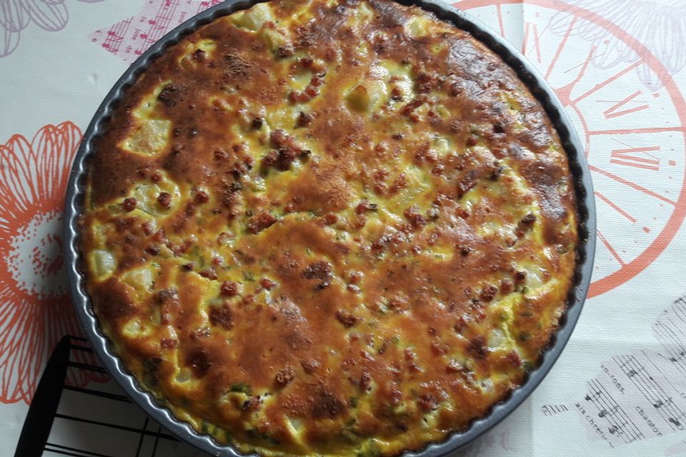 Spargelquiche mit Schinken