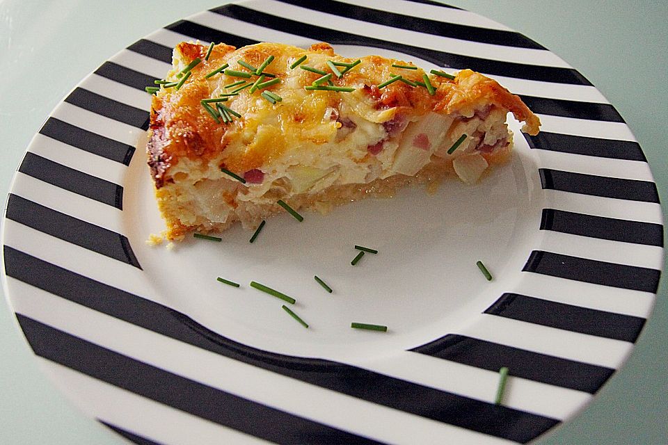 Spargelquiche mit Schinken