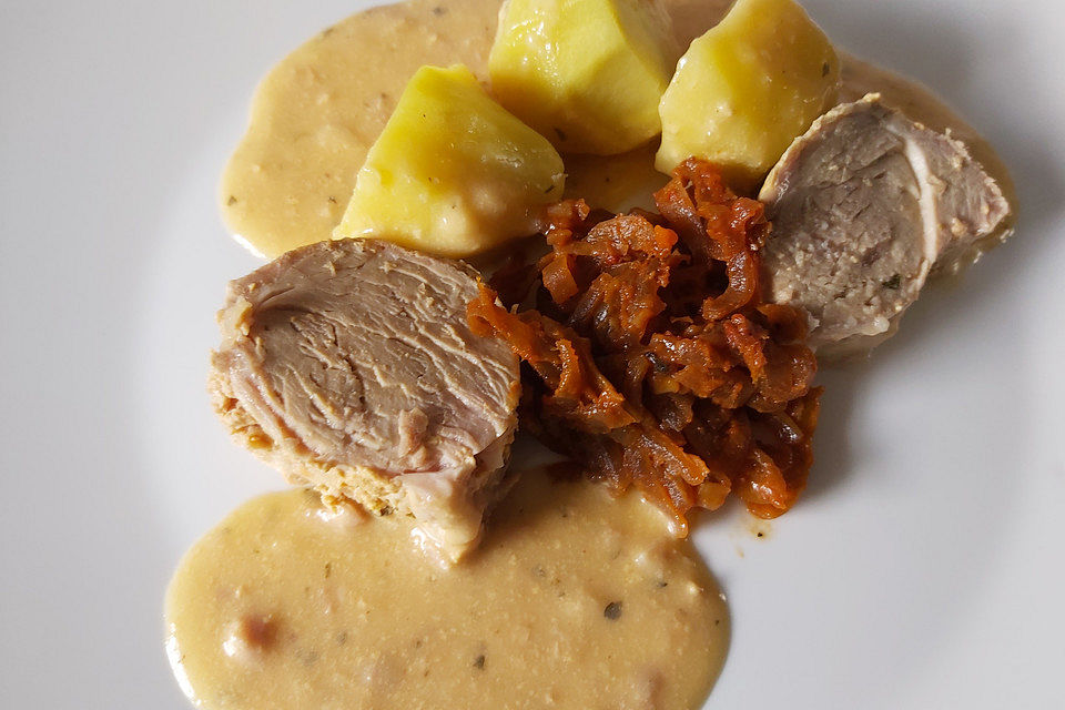 Schweinefilet mit Senf-Sahnesauce