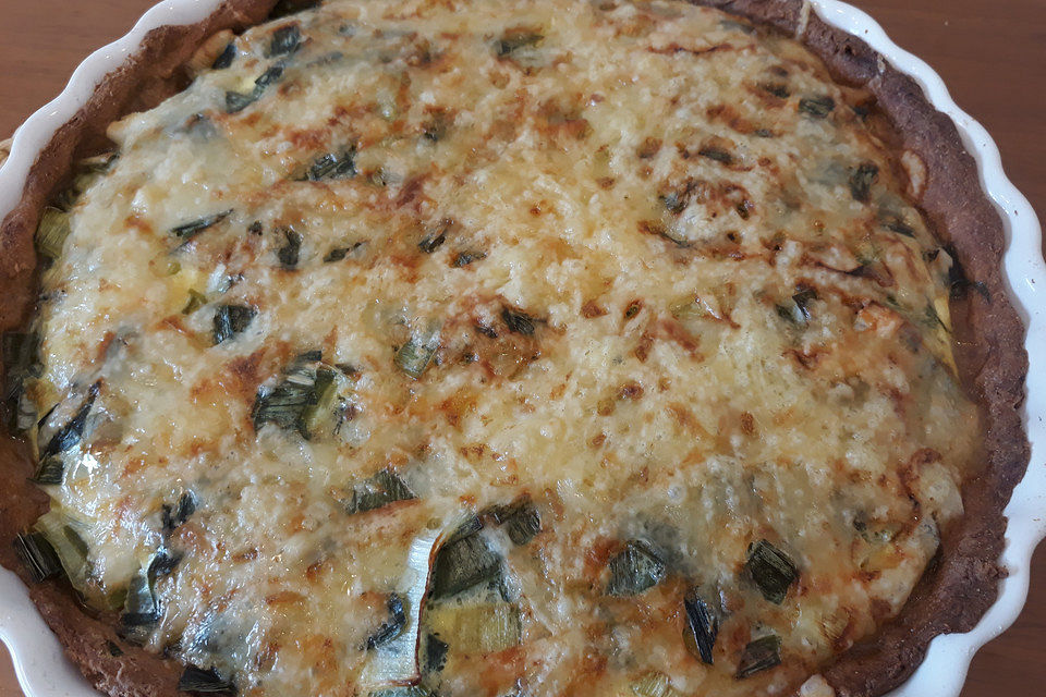 Lauchquiche mit Hefeteig