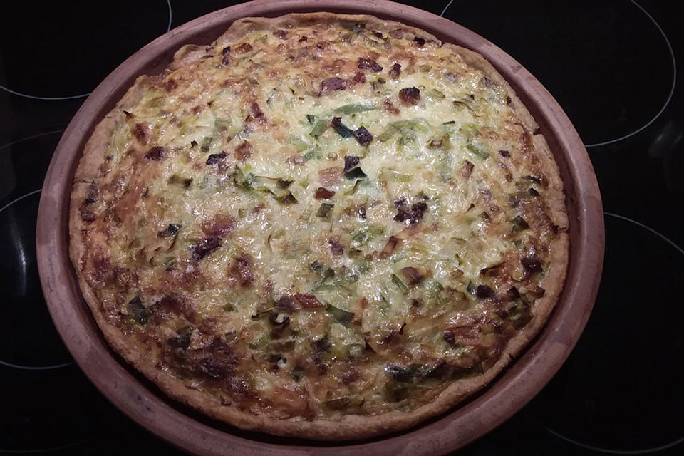 Lauchquiche mit Hefeteig