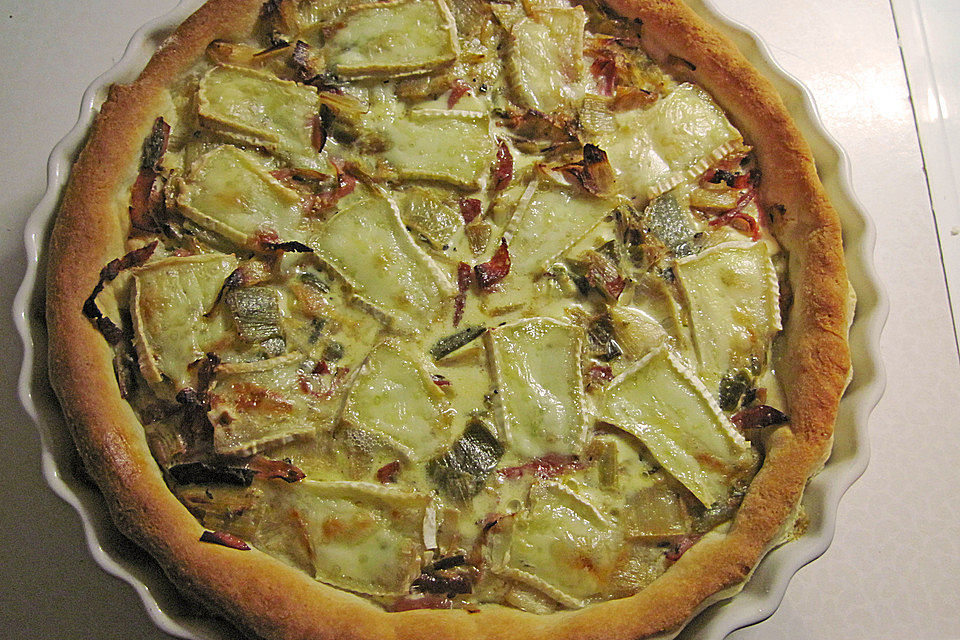 Lauchquiche mit Hefeteig