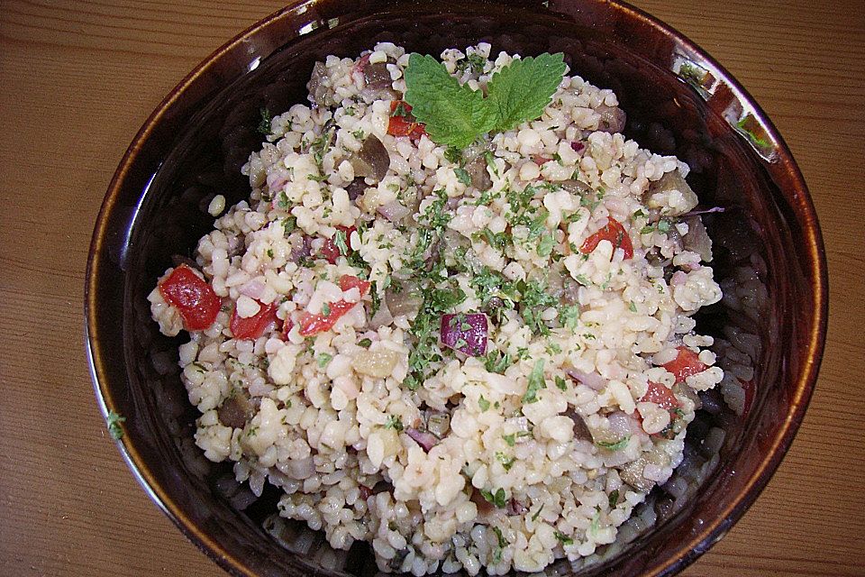 Taboulé mit Aubergine