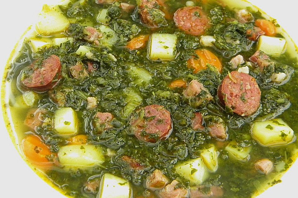 Grünkohlsuppe mit Mettenden