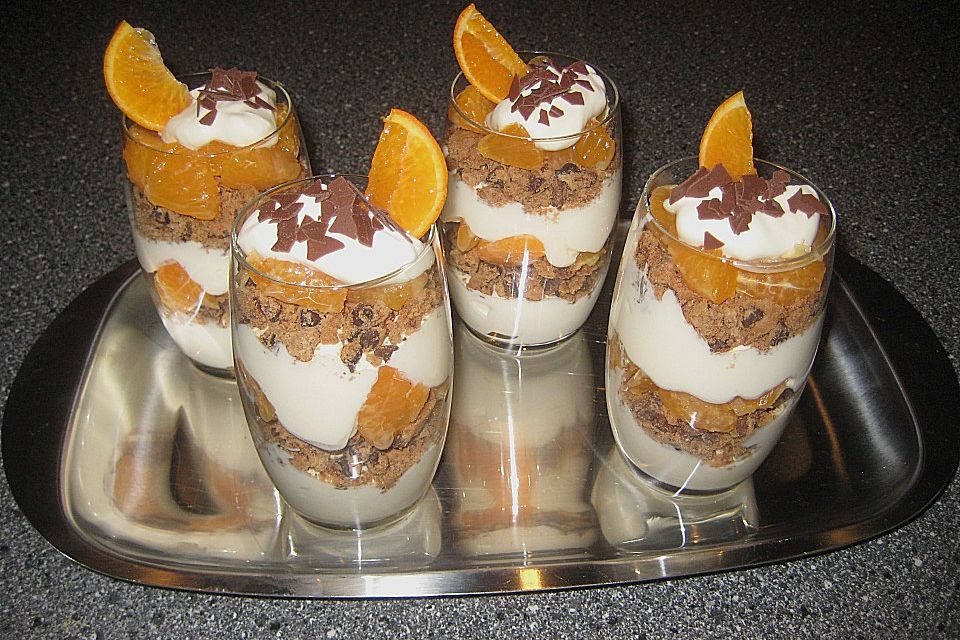 Mandarinenquark mit Cookies