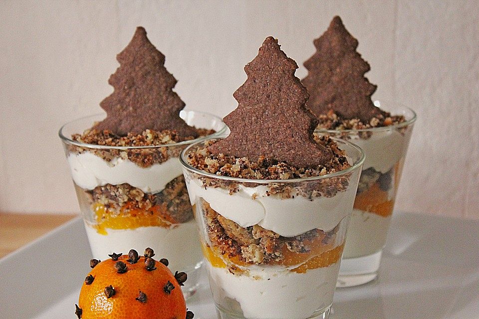 Mandarinenquark mit Cookies