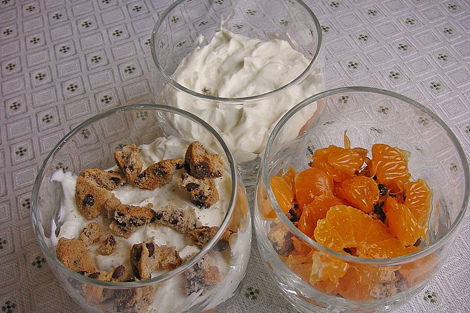 Mandarinenquark mit Cookies