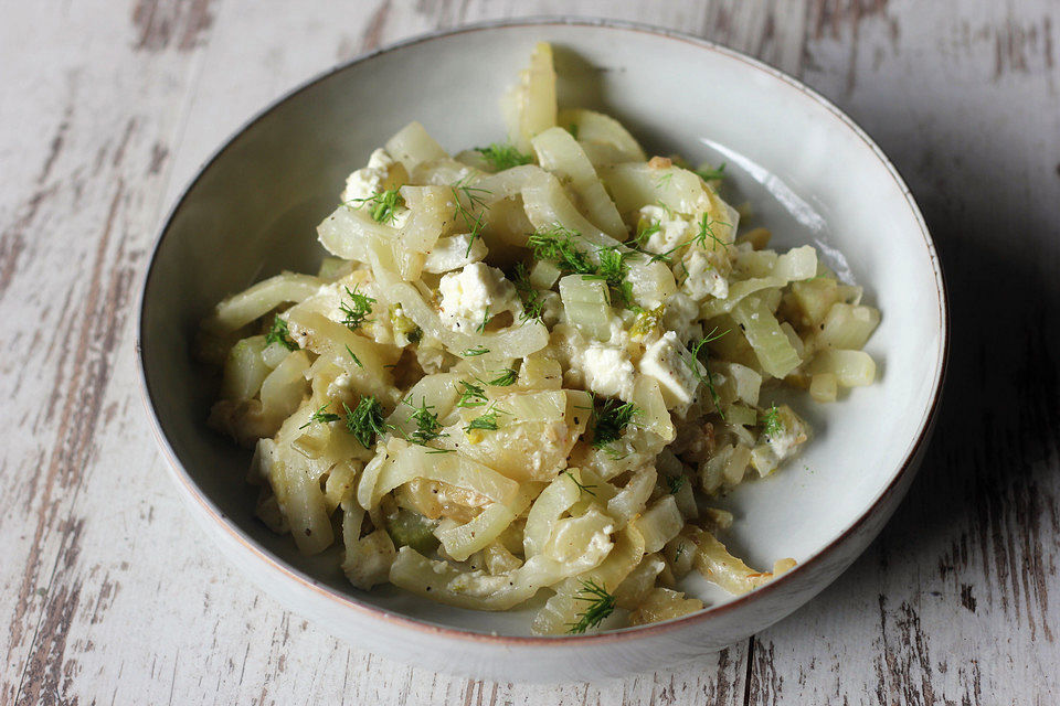 Sautierter Fenchel mit Fetakäse