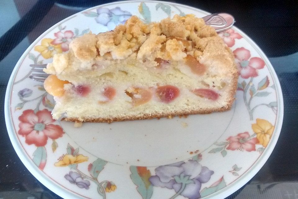 Sehr saftiger Obst-Streuselkuchen