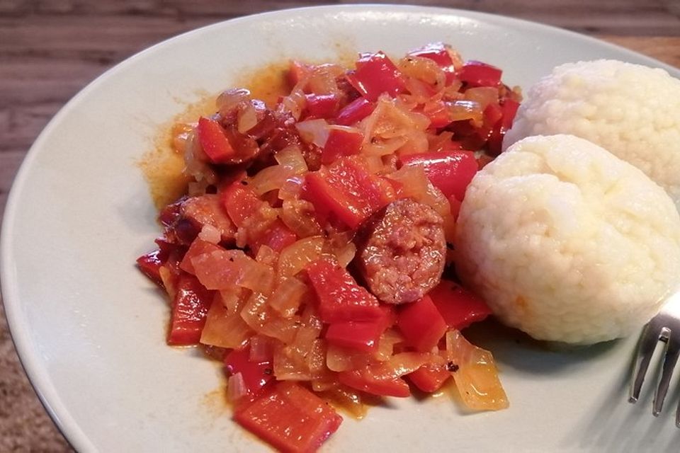 Paprika - Zwiebel Schmorgemüse