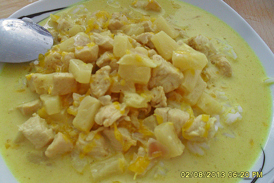 Curryhähnchen mit Früchten