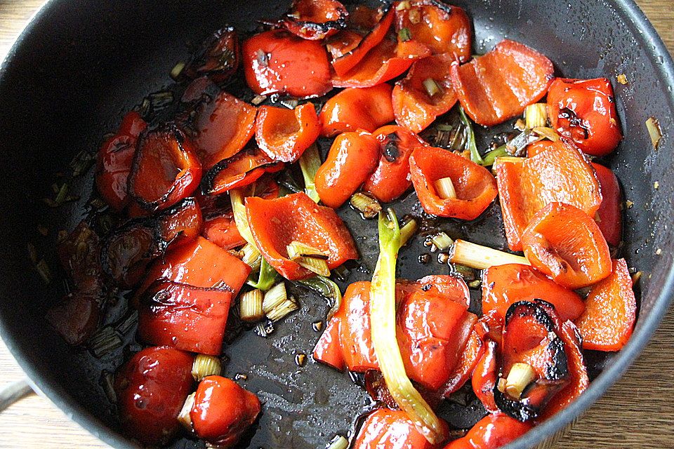 Rotes Paprika-Lauch Gemüse