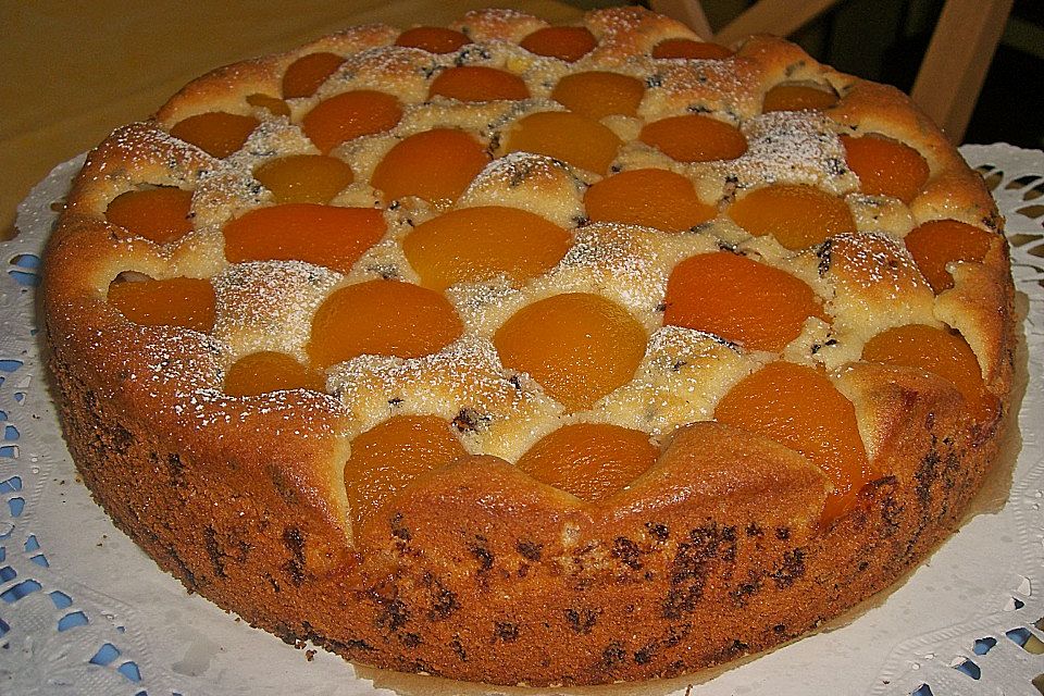 Ameisen-Marillenkuchen mit Puddingfüllung