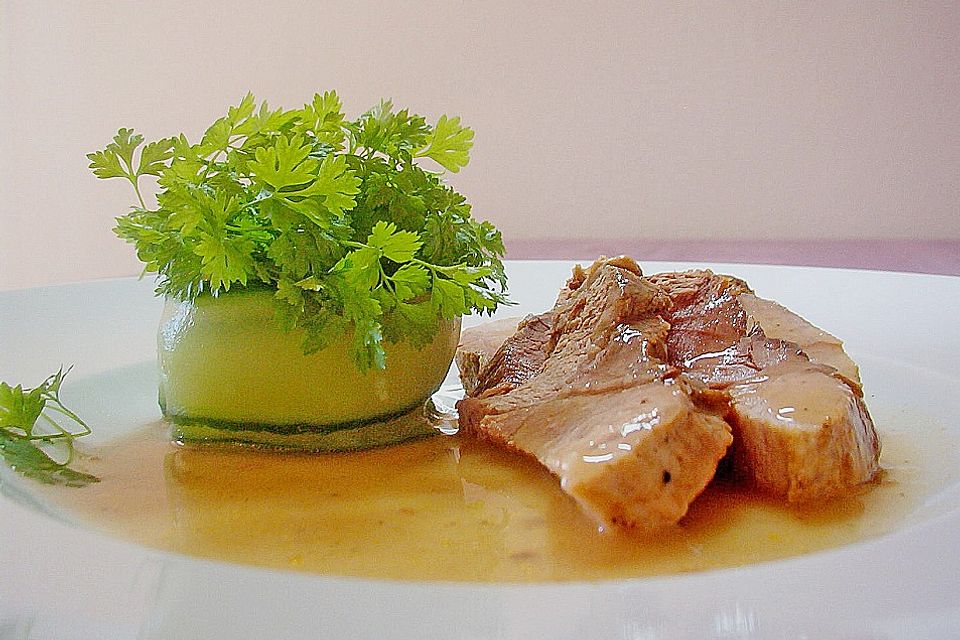 Schweinebraten in Sherry-Sauce