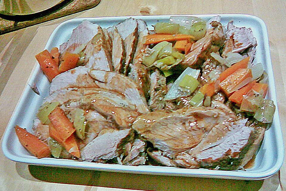 Schweinebraten in Sherry-Sauce