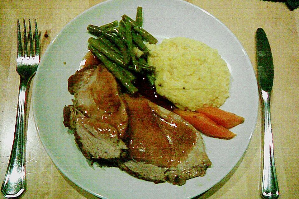 Schweinebraten in Sherry-Sauce