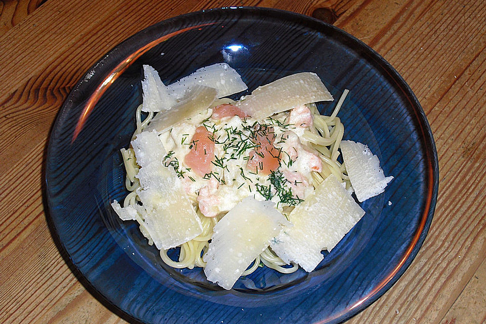 Spaghetti mit Räucherlachs