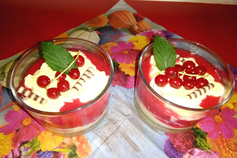 Albertos Ricottacreme mit Johannisbeeren