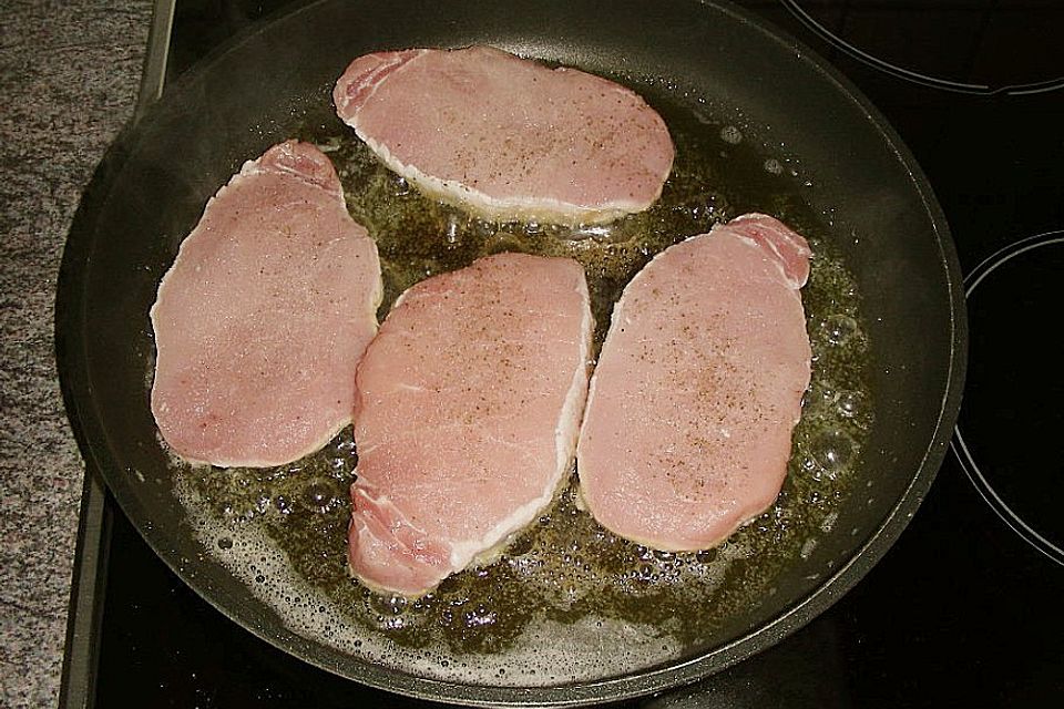 Überbackenes Schweinesteak