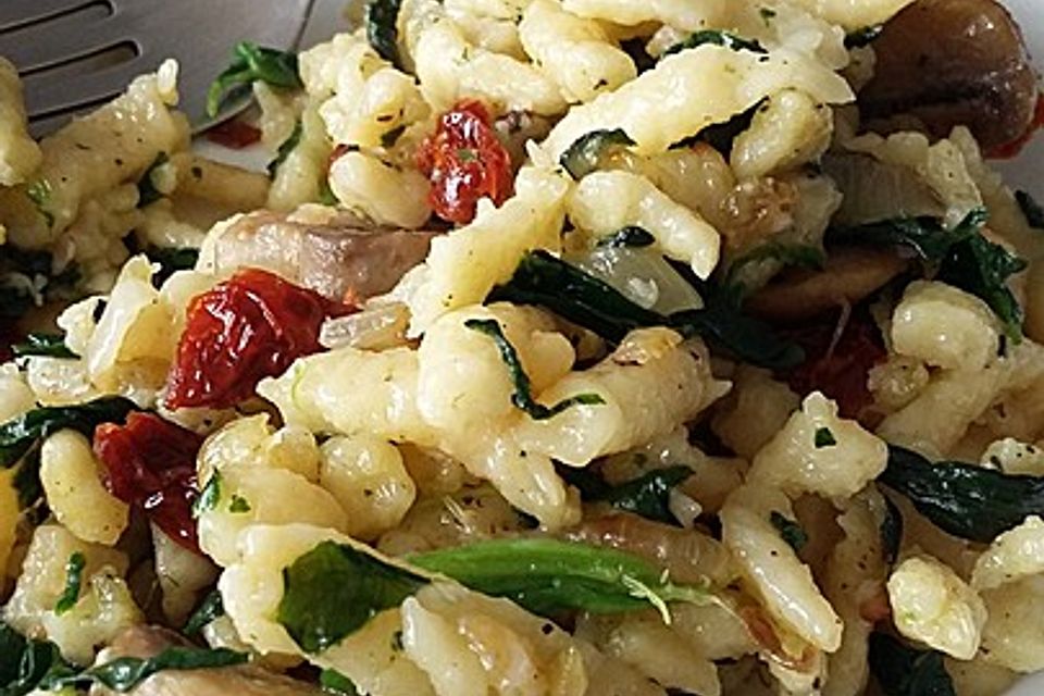 Käse-Spinat-Spätzle