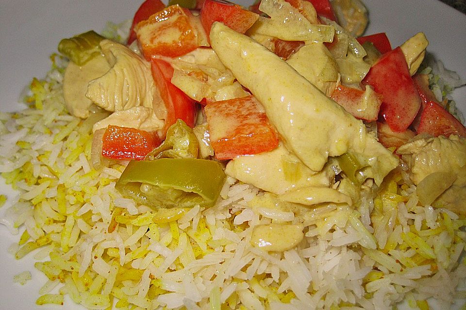 Curryreis mit Hähnchen