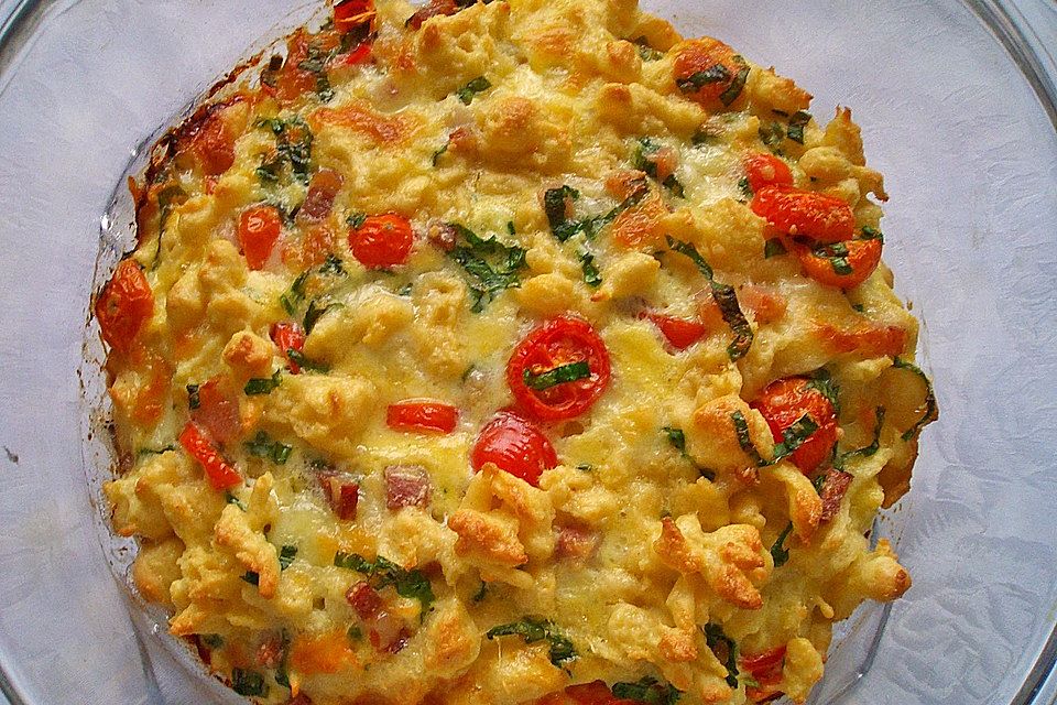 Spätzle-Frittata mit Bärlauch