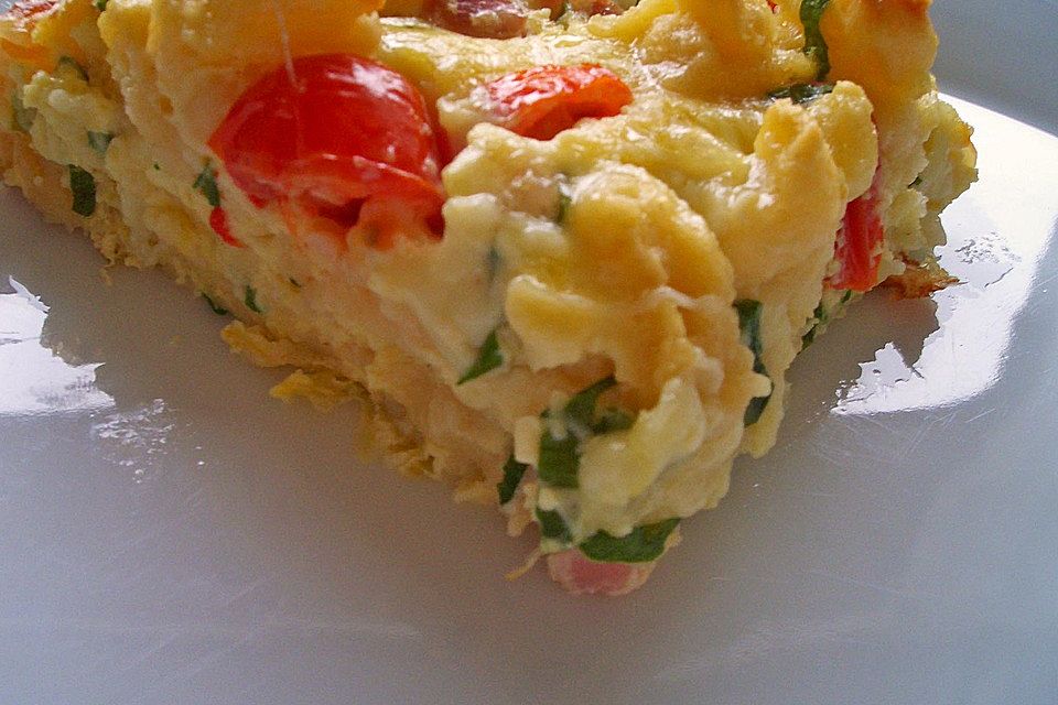 Spätzle-Frittata mit Bärlauch