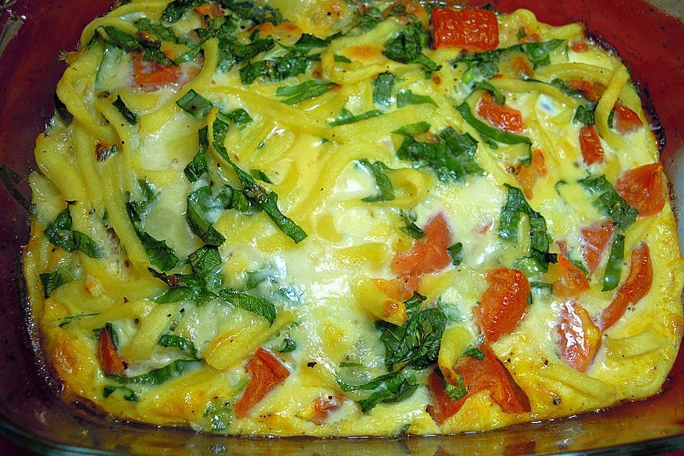 Spätzle-Frittata mit Bärlauch