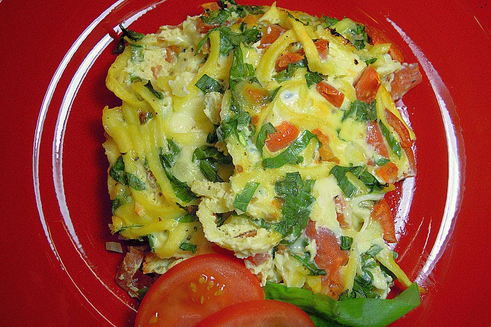 Spätzle-Frittata mit Bärlauch