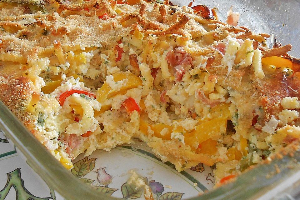 Spätzle-Frittata mit Bärlauch