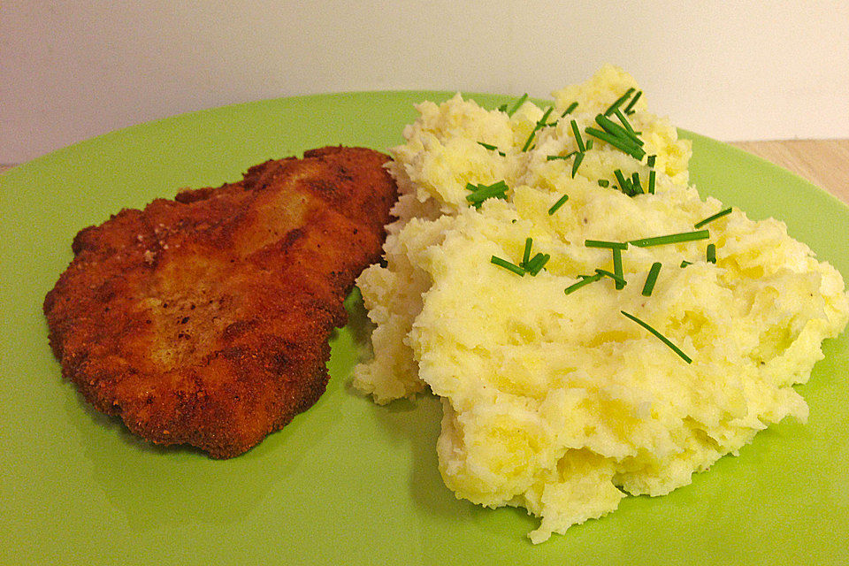 Quark-Kartoffelpüree mit Schnitzel