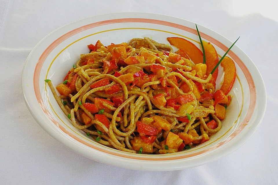 Spaghetti in Kürbissauce